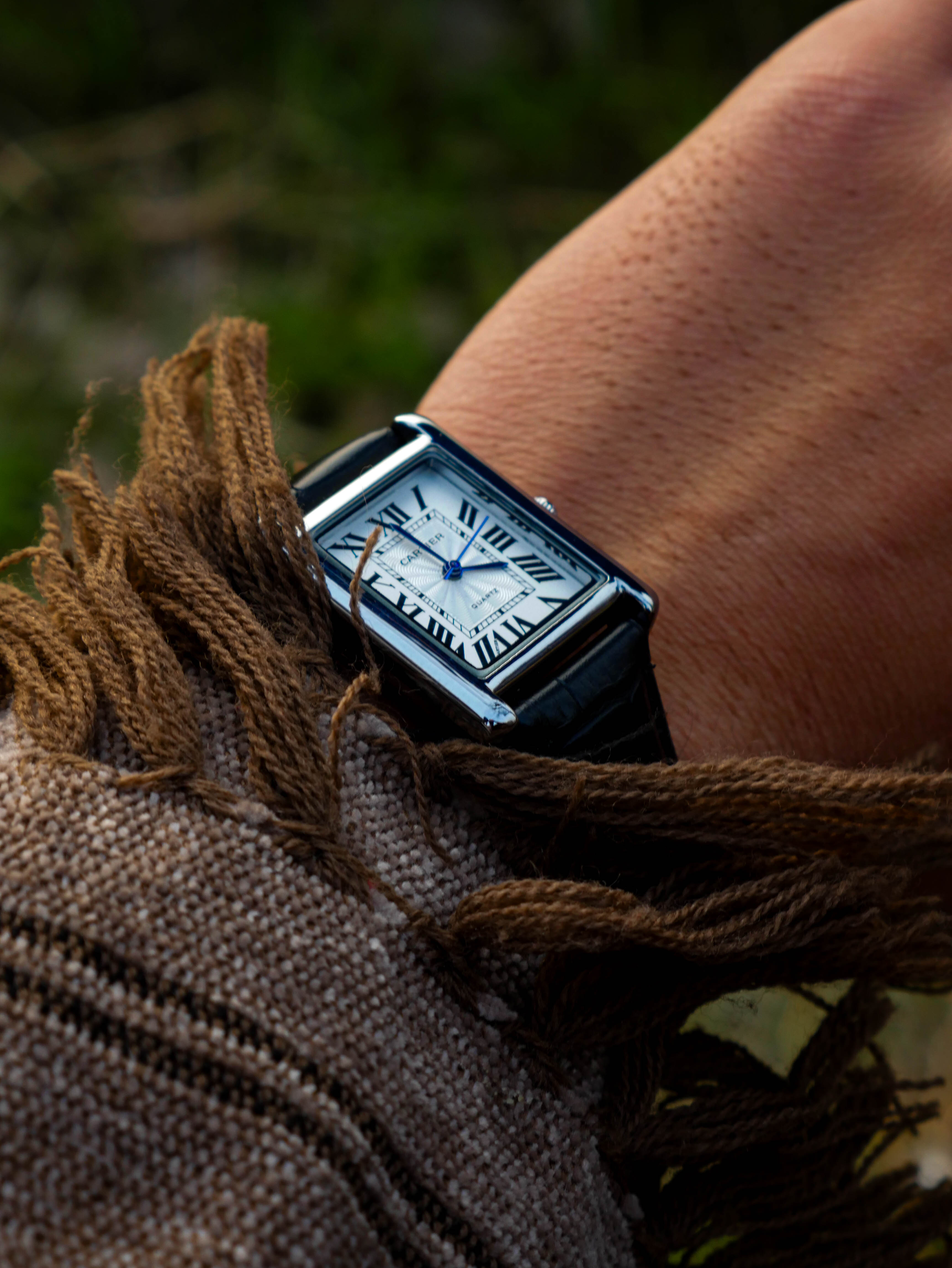 Emerald Premier Rectangular Watch – Roman Dial | Leather Strap (Black Brown & Dark Brown) @pangoora