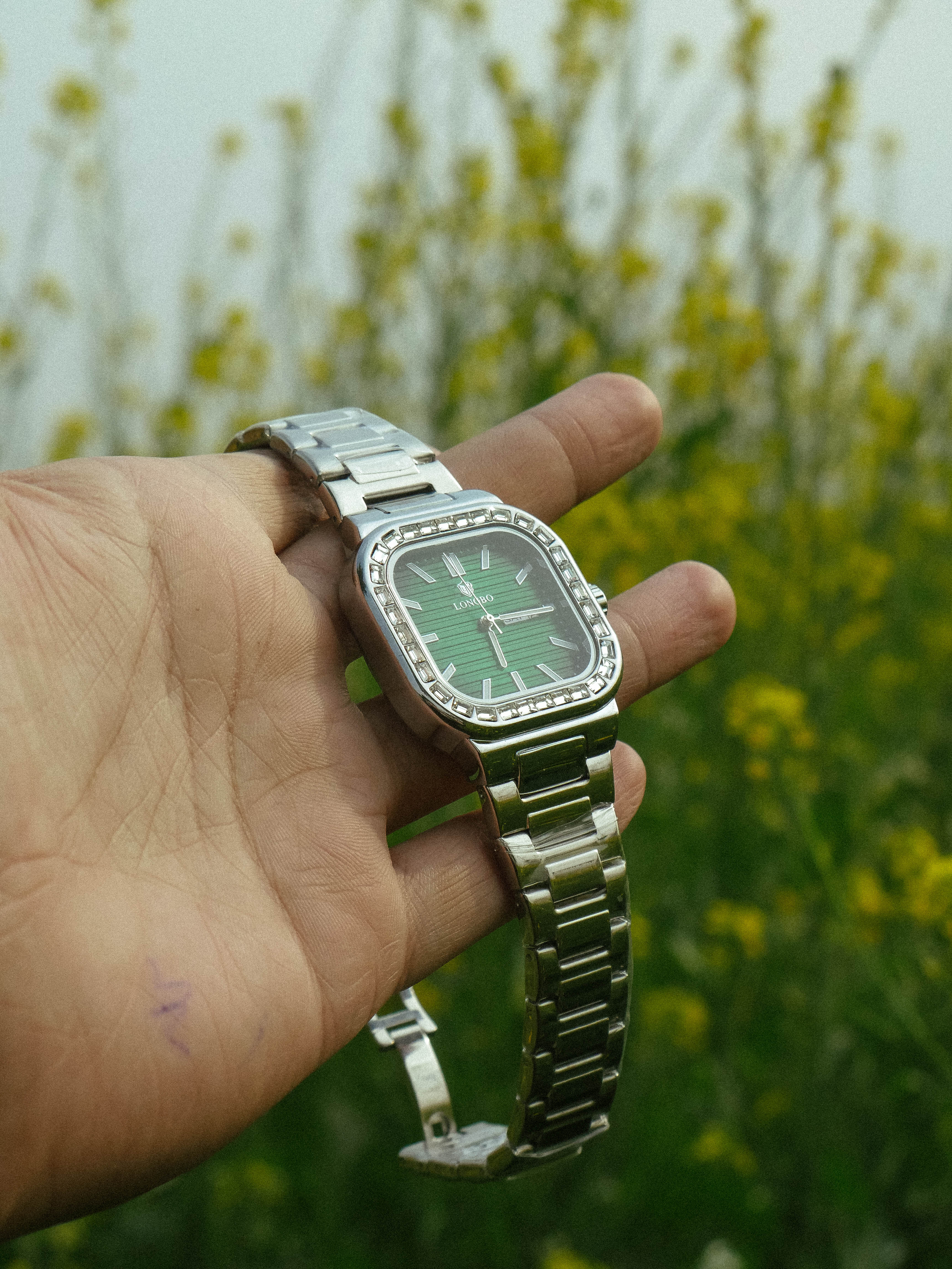 LONGBO 80312G DATE /TIME  "Luxury Rhinestone" or "Bling" series. LONGBO Men's Luxury Rhinestone Square